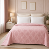 100% cotton coverlet from the Textures Collection featuring breathable comfort, layered texture, and modern luxury bedroom styling