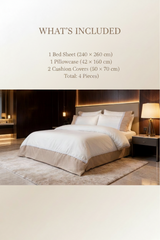 Cotton & Guipure Bed Sheet Set