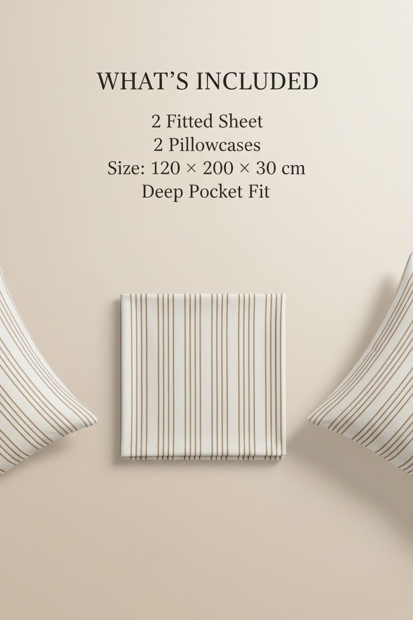 Colorful Striped Cotton Fitted Sheet Set