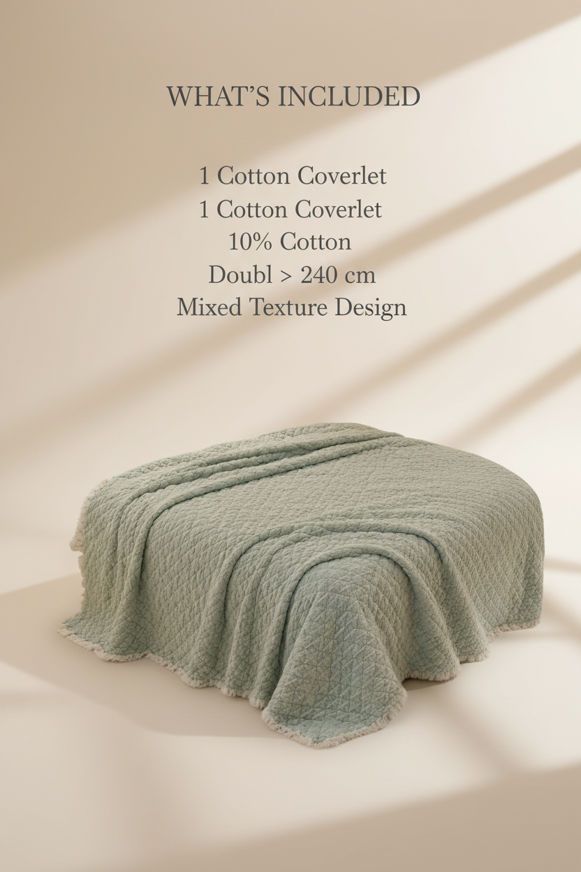 Premium Textured Cotton Coverlet For Signature Living