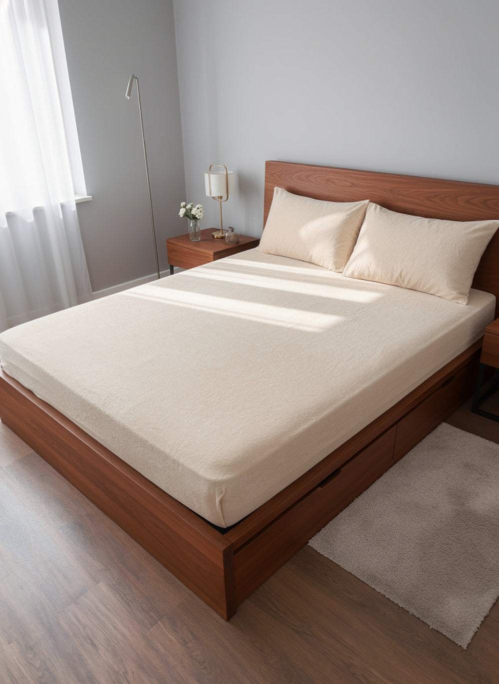 Flannel fitted blanket set from the Core Collection featuring soft brushed texture, matching pillowcases, and cozy bedroom styling