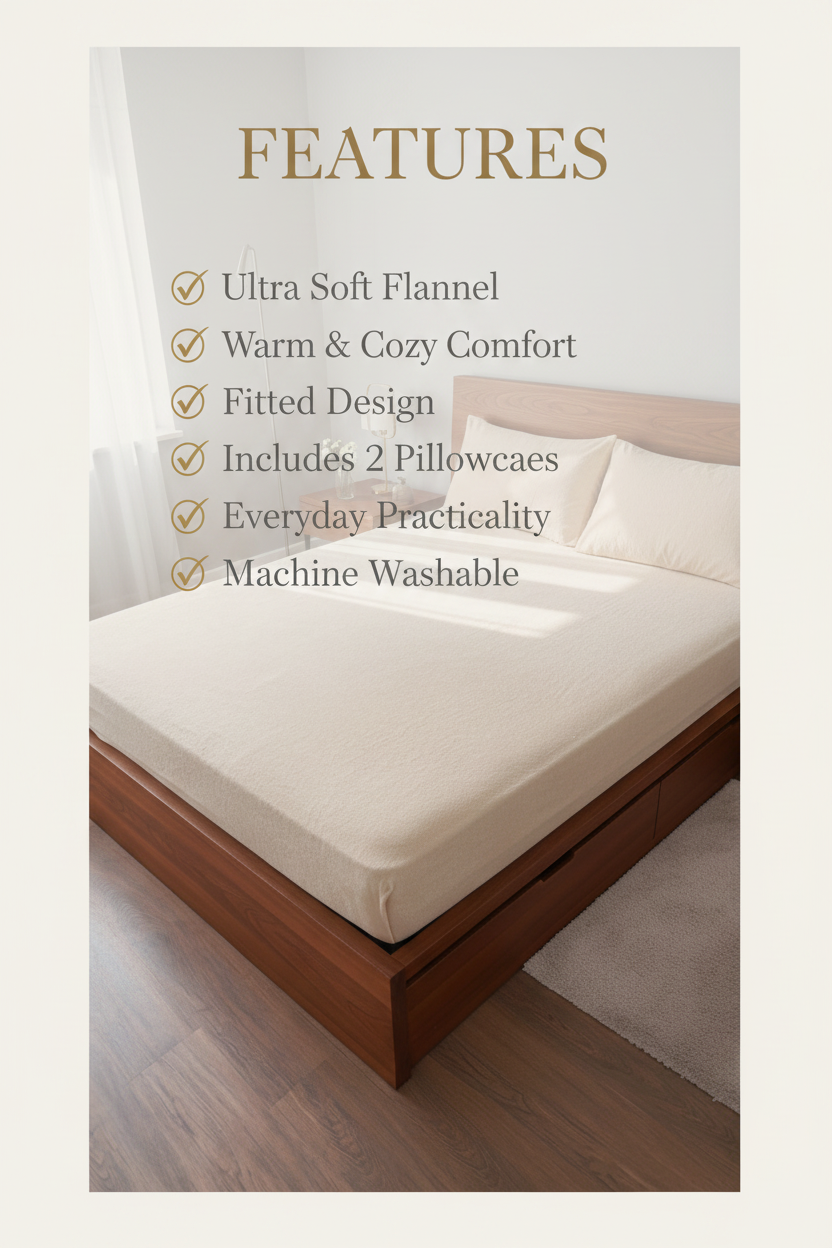 Flannel Fitted Blanket/Heater Set