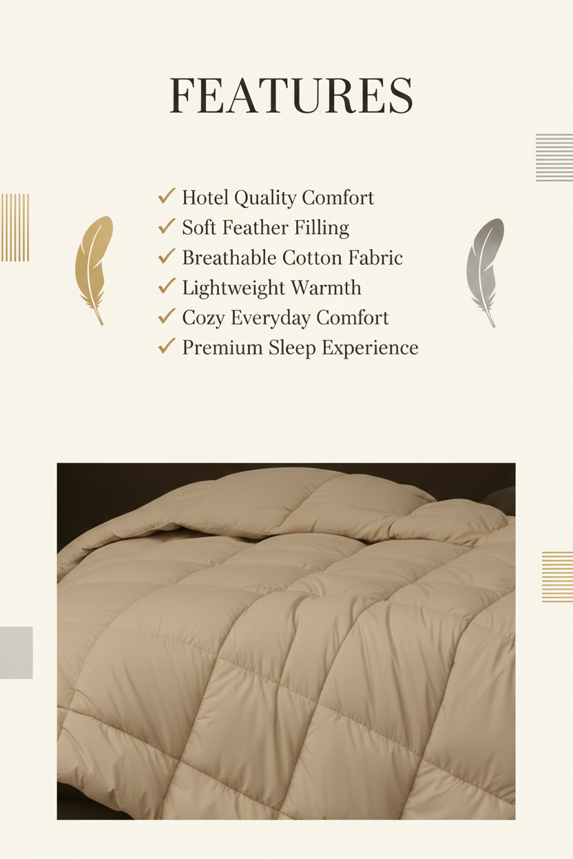 Cotton Feather Filled Comforter