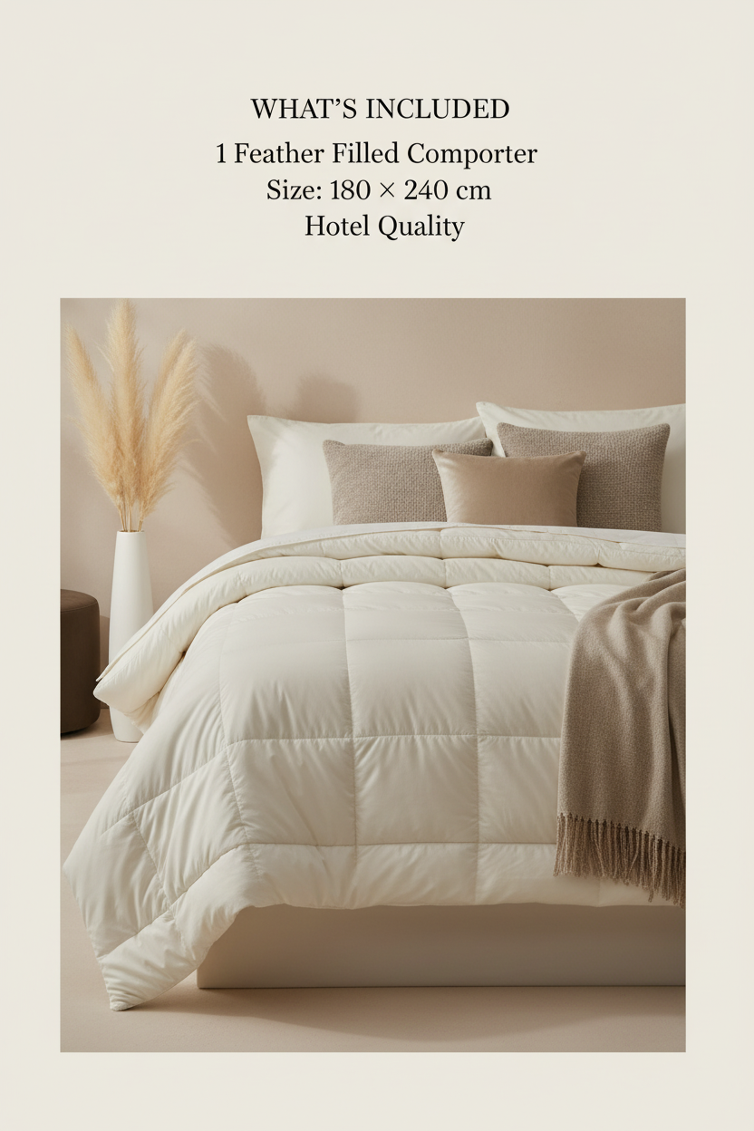 Cotton Feather Filled Comforter
