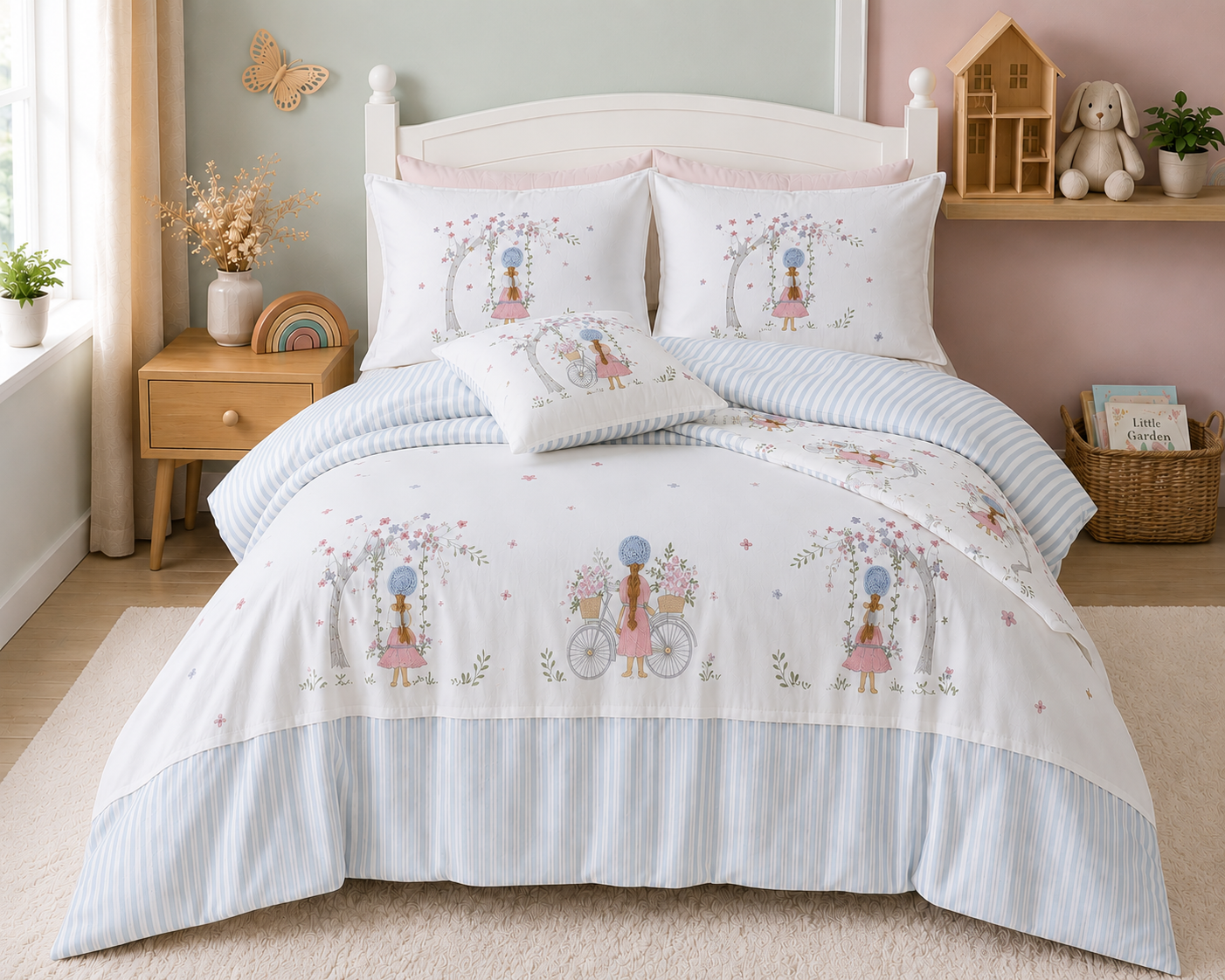Little Dreams Girl Garden Cotton Bed Sheet Set