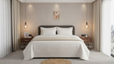 Textured microfiber coverlet set from the Textures Series featuring soft texture, matching pillowcases, and elegant modern bedroom styling