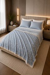100% cotton coverlet from the Textures Collection featuring breathable comfort, subtle layered texture, and modern luxury bedroom styling