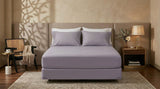 Percale cotton fitted sheet set from the Core Collection featuring crisp breathable cotton, deep pocket fit, and clean hotel-inspired bedroom styling