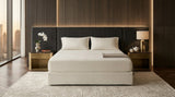 Percale cotton fitted sheet set from the Core Collection featuring crisp breathable cotton, deep pocket fit, and clean hotel-inspired bedroom styling