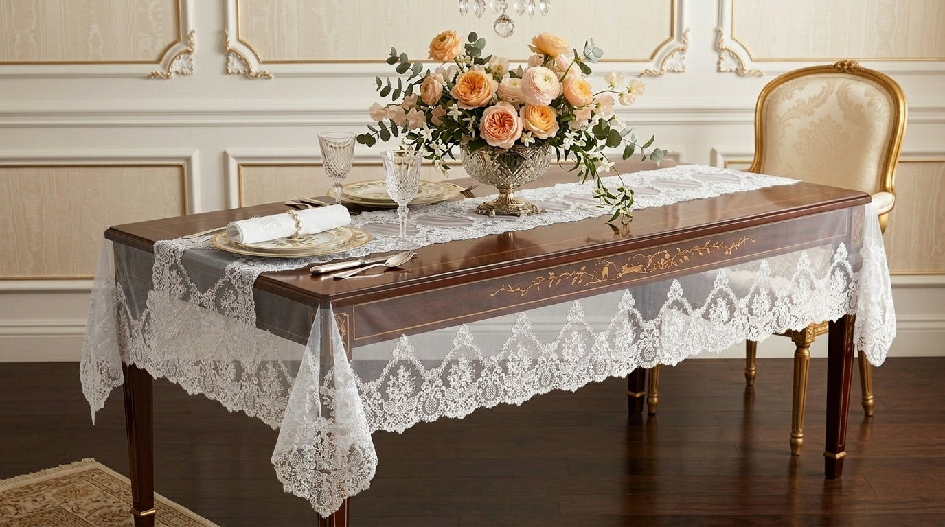Tulle & Guipure Tablecloth Set – Decorative Dining – Textures Series