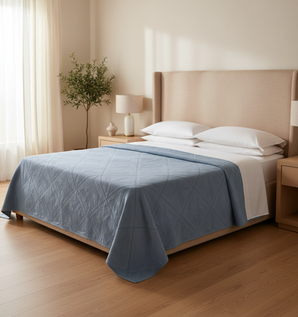 Terra Breeze Coverlet Petrol Blue
