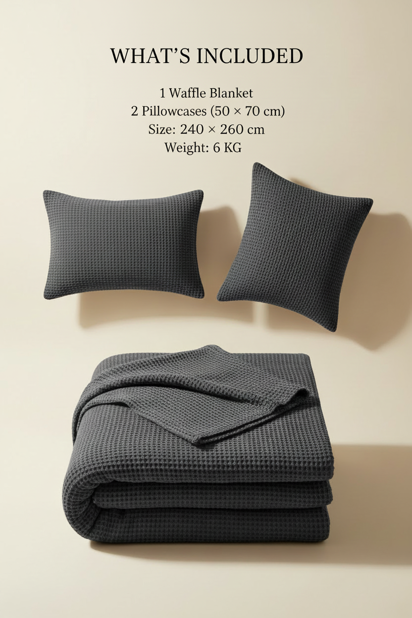 Waffle Blanket Set