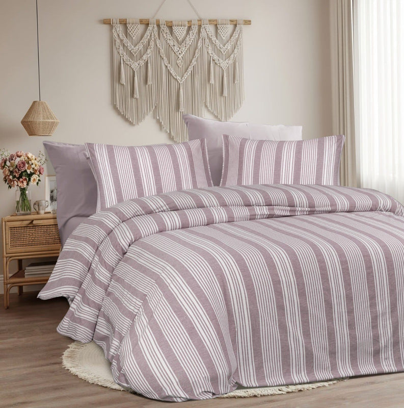 Soft Stipped Cotton Bed sheet Set