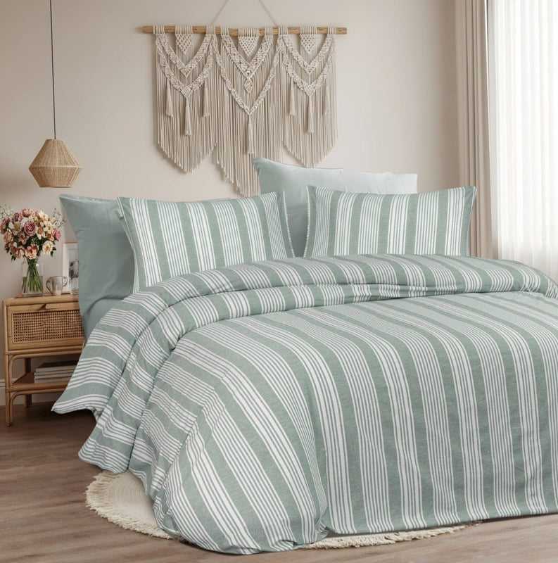 Soft Stipped Cotton Bed sheet Set