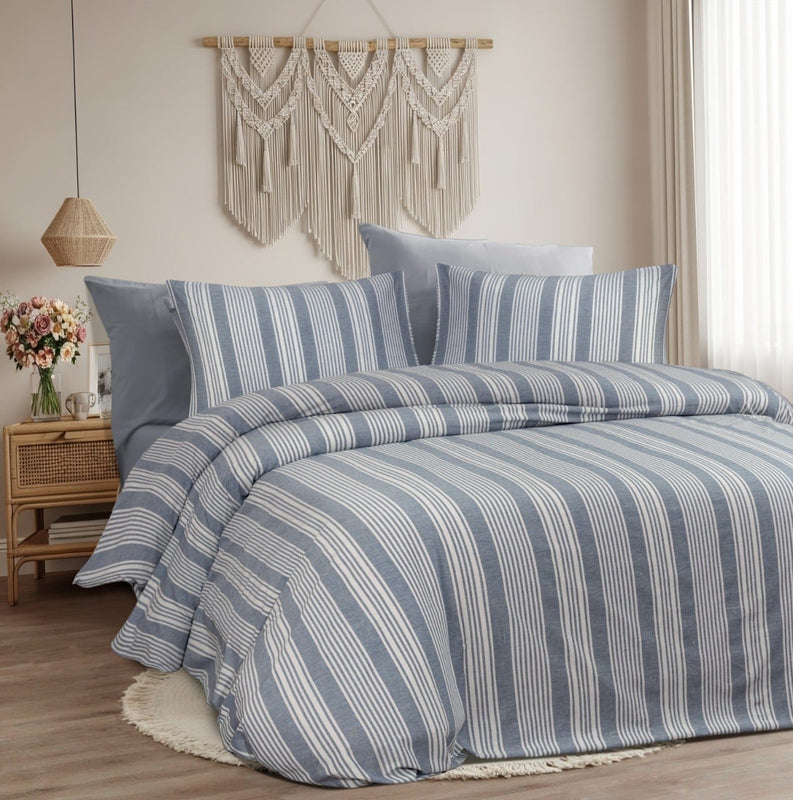 Soft Stipped Cotton Bed sheet Set