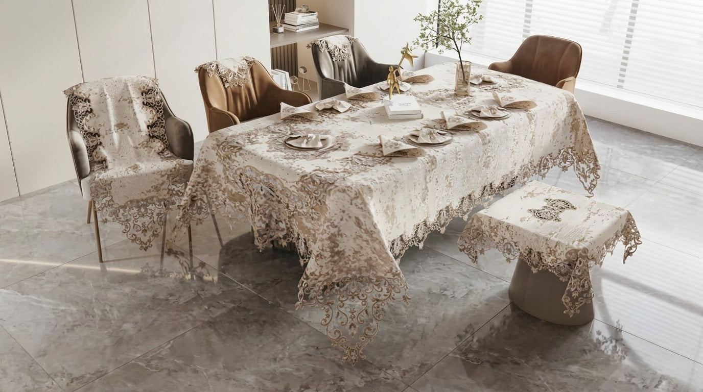 Chenille Dining Set – Complete Setup – Textures Series