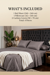 Hotel Style 100% Cotton Bed Sheet Set – Stripe Design