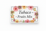 Rectangular product packaging with 'Tubaco - Fruits Mix' text on a white background